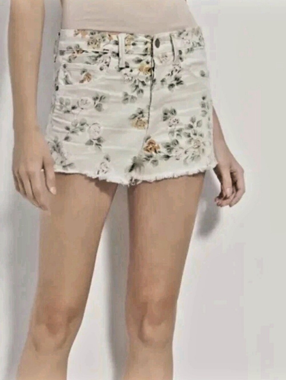 Citizens Of Himanity Chloe High-Waisted Floral Cutoff Denim Shorts  Size 27i